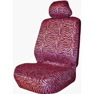 Safari Pink Zebra Auto Bucket Seat Covers With Headrest Covers Set of 