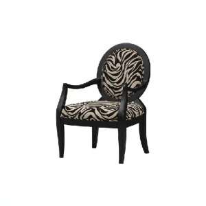    Linon 36053NBLK 01 KD Zebra Print Arm Chair Furniture & Decor