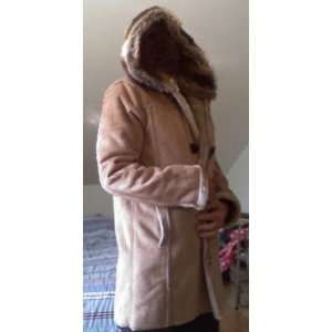  Chadwicks Designer Long Hooded Faux Split Leather and Fur 