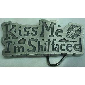  Kiss Me I Am Shitted Face Belt Buckle 