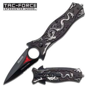 Tac Force Spring Assist Dragon Knife   Spear & Spike Tactical   Grey