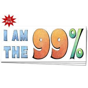 AM THE 99% OWS Occupy Wall Street Protest Window or Bumper Sticker 