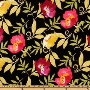  44 Wide Happy Go Lucky Trefoil Black Fabric By The Yard 