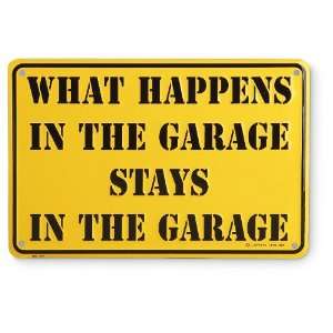  What Happens in the Garage Sign