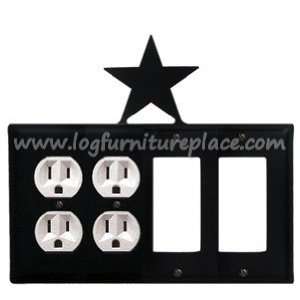   Wrought Iron Star Quad Outlet/Outlet/GFI/GFI Cover