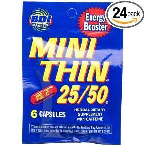 Mini Thin 25/50 EF Energy Booster, 6 Count Capsules (Pack of 24 
