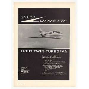   Nord SN 600 Corvette Twin Turbofan Aircraft Print Ad