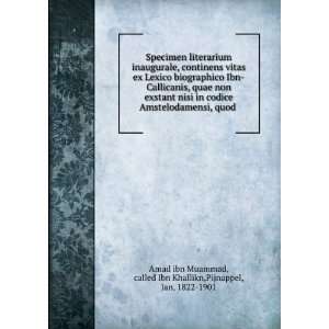Specimen literarium inaugurale, continens vitas ex Lexico biographico 