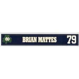 Brian Mattes Notre Dame Game Used Locker Tag vs. Penn State   Other 