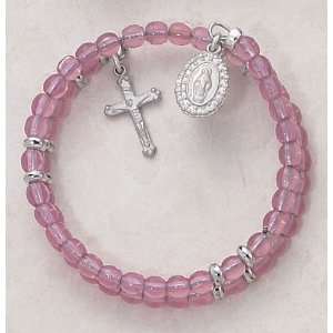   Decade Rosary Bracelet, Rose Wrap around 5 Decade Rosary Bracelet