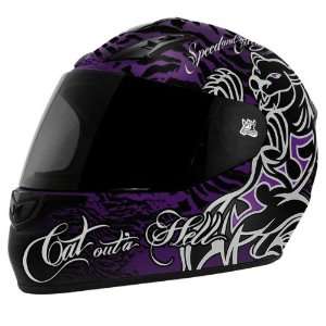 Speed & Strength SS1000 Cat Outa Hell Black/Purple Helmet   Color 