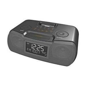  Black AM/FM RDS Atomic Clock Radio With iPod Dock 