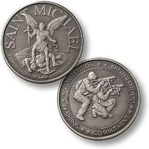  Saint Michael   SWAT 2 Nickel Antique Challenge Coin 
