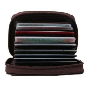 Leather Credit Card Holder Palm Wallet with 11 Credit Cards Slots 