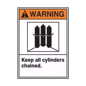  WARNING WARNING KEEP ALL CYLINDERS CHAINED Sign   10 x 7 