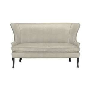 Williams Sonoma Home Chelsea Wing Settee, Faux Suede, Stone, Polished 