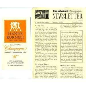  Hanns Kornell Champagne Newsletter & Brochure 1977 