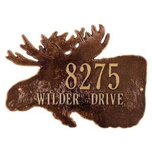 Whitehall Products 1272 Moose Silhouette Plaque Finish Green and Gold