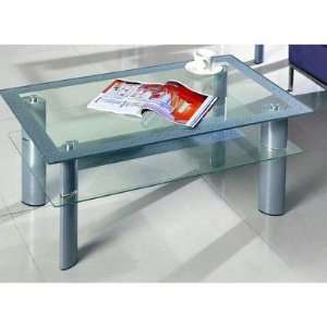   Cocktail Table in Silver 1331 CT T / 1331 CT B Furniture & Decor
