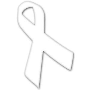  White Ribbon anti violence car bumper sticker 3 x 5 