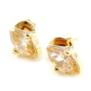  Earrings plated gold Amandes amber. Jewelry