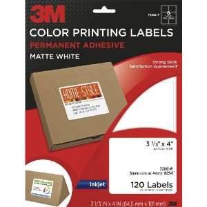  3M Color Printing Matte White Labels for Inkjet Printers 