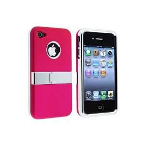 HHI iPhone 4 and 4S Luxury ABS Hard Case with Viewing Stand   Hot Pink 