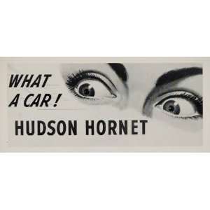  1951 Billboard Hudson Hornet Car Auto Eyes Vintage Ad 