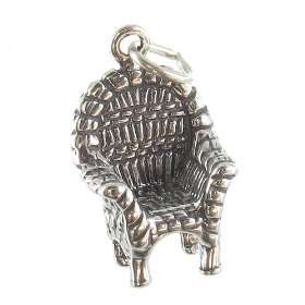  Wicker Chair 3D Patio Furniture Sterling Silver Charm 
