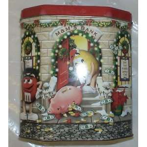    M&ms Holiday Tin (Read Condition Notes)  Bank 