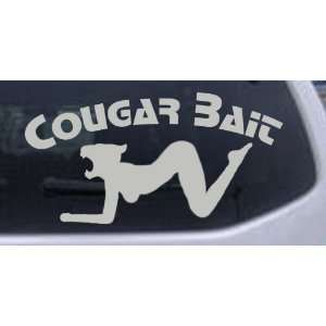 Cougar Bait Funny Car Window Wall Laptop Decal Sticker    Silver 36in 