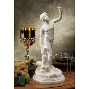  Xoticbrands French Wine Bacchus Bonded Marble Statue 