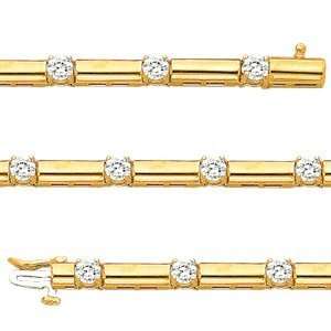  2 CT. TW Diamond Bar Link Bracelet G H / SI2 SI3/14kt 