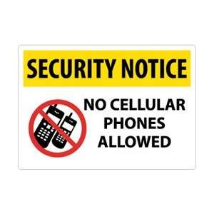 SN22RC   Security Notice, No Cellular Phones Allowed, Graphic, 14 X 