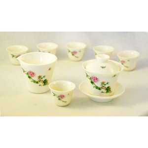  Blossoms & Butterflies Gaiwan Set (Comprised of 3 piece 