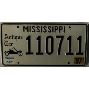  Mississippi Antique Car License Plate 