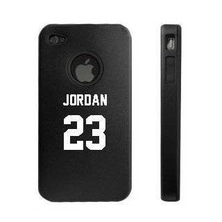 Apple iPhone 4 4S 4G Black Aluminum & Silicone Case Jersey Style 