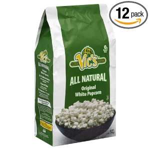 Vics Full Salt White Popcorn, 6 Ounce (Pack of 12)  