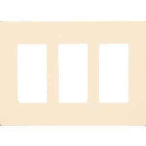   80913 3 Gang Decorator Screwless Snap in Wall Plates in Almond Baby