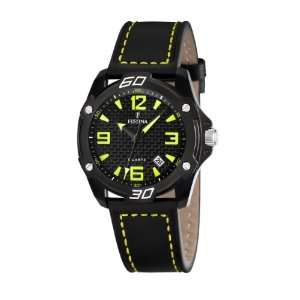   F16491/5 Black Leather Quartz Watch with Black Dial Festina Watches