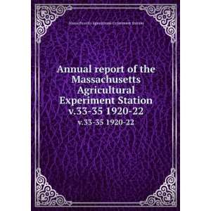  Annual report of the Massachusetts Agricultural Experiment 