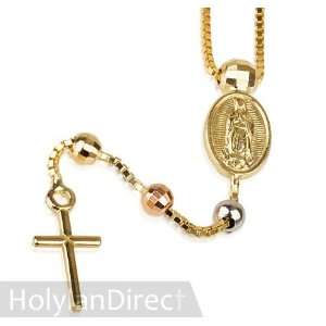  14K Gold Rosary 3 Tone Gold   Guadalupe Center Arts 