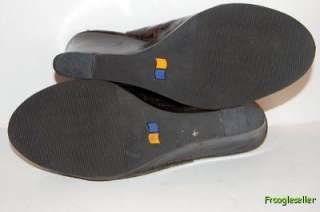 Cloudwalkers womens Kimono peep toe slingback wedges shoes 10 W brown 