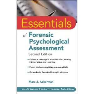   Psychological Assessment) [Paperback] Marc J. Ackerman Ph.D. Books