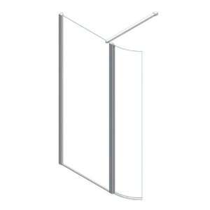 LineaAqua Galaxy 35 x 79 Square Glass Walk In Frameless Shower Door 