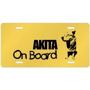  New  Akita On Board  License Plate Dog