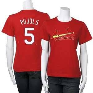  Majestic St Louis Cardinals #5 Albert Pujols Ladies Red 