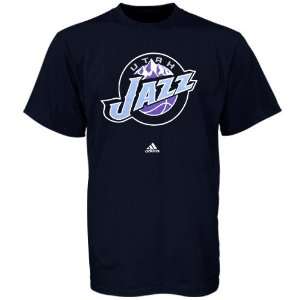  adidas Utah Jazz Youth Navy Blue Full Primary Logo T shirt 