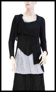 ZUZA BART cute uneven front rayon+cotton boucle sweater S  