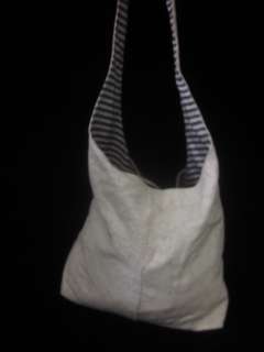 LOVEY D. Blue White Striped Reversible Small Handbag  